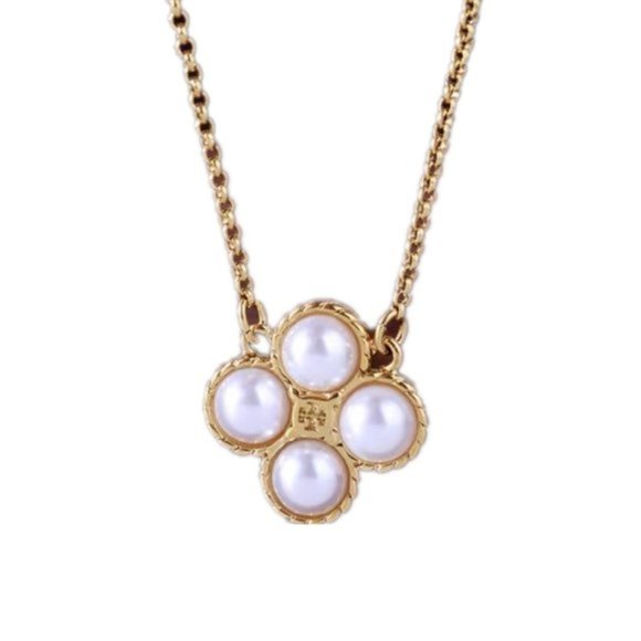 Tory Burch Four Leaf Clover Pearl Necklace - Picture 4 of 4
